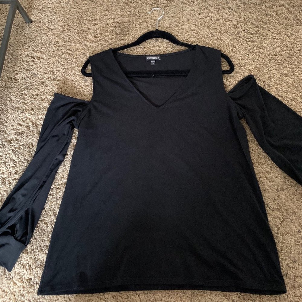 black long sleeve with shoulder cut outs